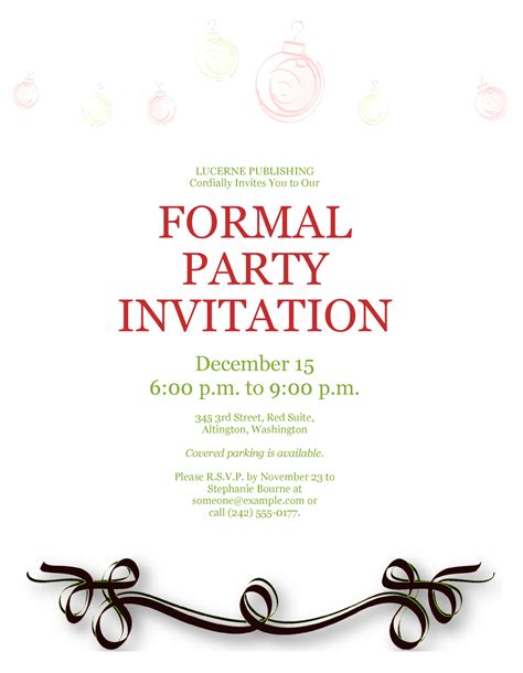 rolex invitation template|formal party invitations templates.